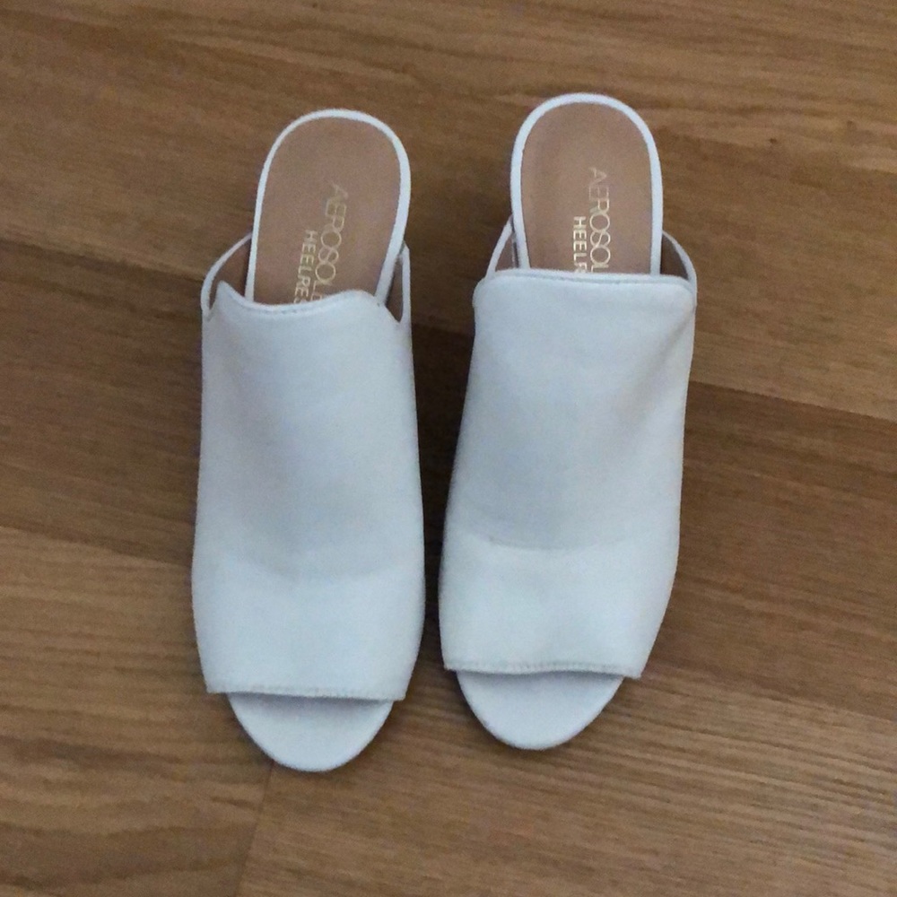 Aerosoles White Slip On Birdwatcher Sandals